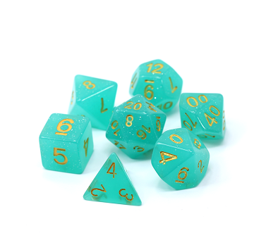 Die Hard: Poly RPG Dice Set: Teal Glimmer 