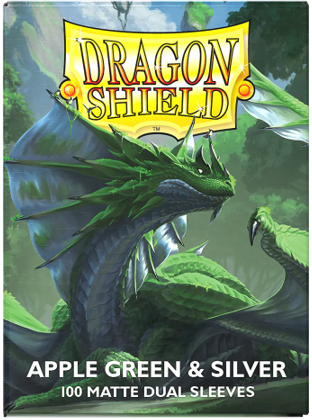 Dragon Shield: Matte Dual Card Sleeves (100): Apple Green & Silver 