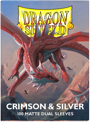 Dragon Shield: Matte Dual Card Sleeves (100): Crimson & Silver 