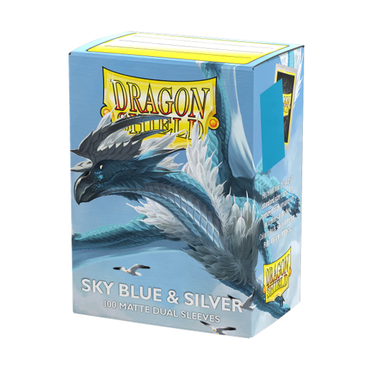 Dragon Shield: Matte Dual Card Sleeves (100): Sky Blue & Silver 