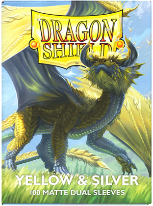 Dragon Shield: Matte Dual Card Sleeves (100): Yellow & Silver 