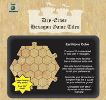 Dry Erase Dungeon Tiles- Earthtone: Hexagon 