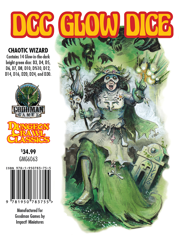 Dungeon Crawl Classics: Glow Dice Set: CHAOTIC WIZARD 