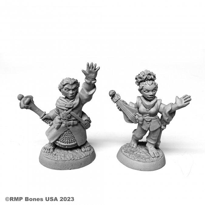 Dungeon Dwellers: Halfling Cleric and Bard 