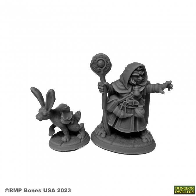 Dungeon Dwellers: Hollis Grayheath and Verbena Halfling Druid and Hare Animal Companion 