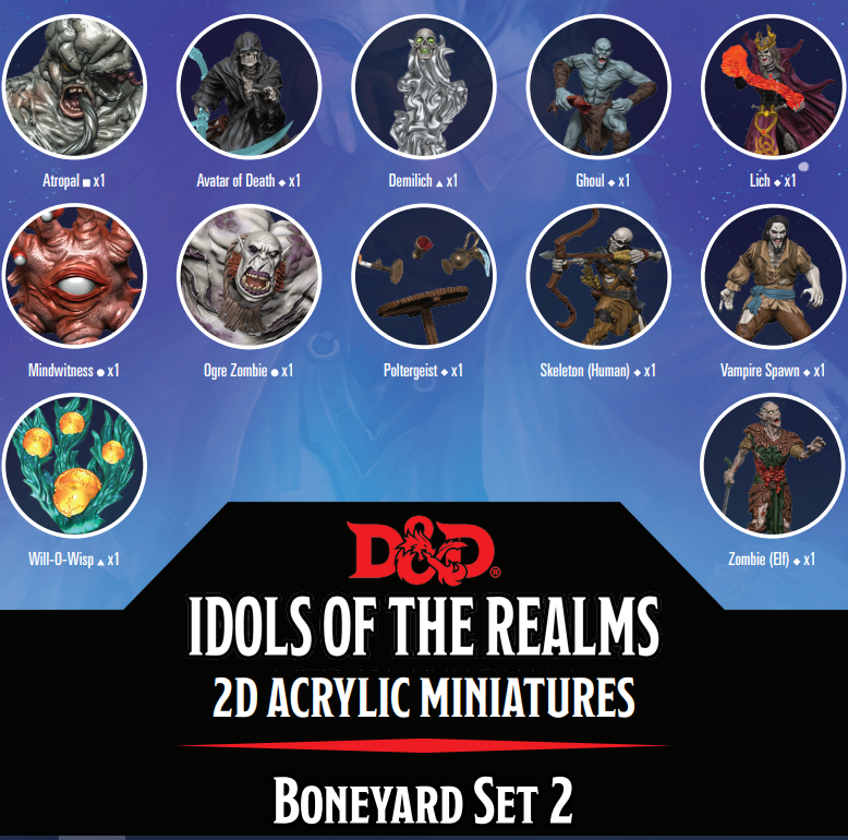 Dungeons & Dragons Idols of the Realms: 2D Minis: Boneyard Set 2 