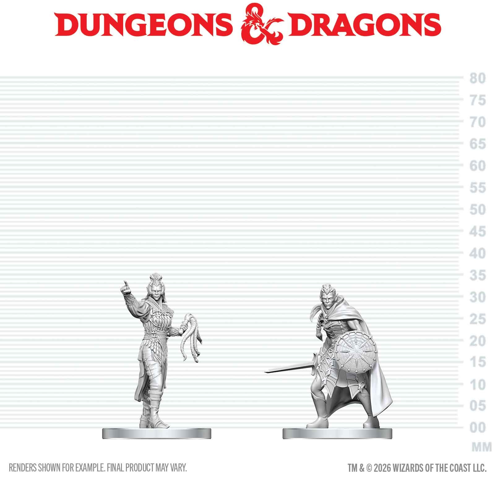 Dungeons & Dragons Nolzur’s Marvelous Miniatures: Drow Elite Warrior & Drow Priestess of Lolth 