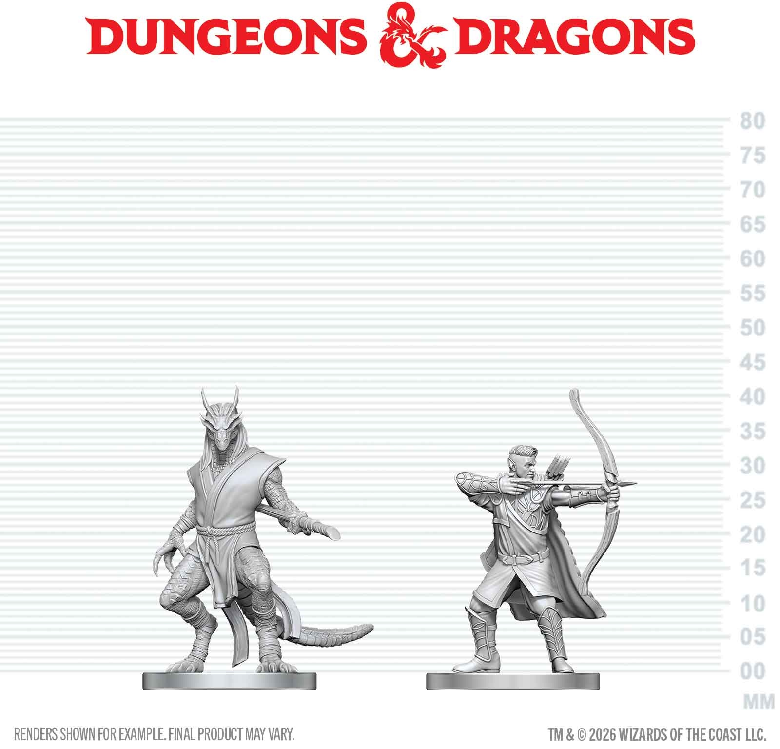 Dungeons & Dragons Nolzur’s Marvelous Miniatures: Elf Ranger & Dragonborn Monk 