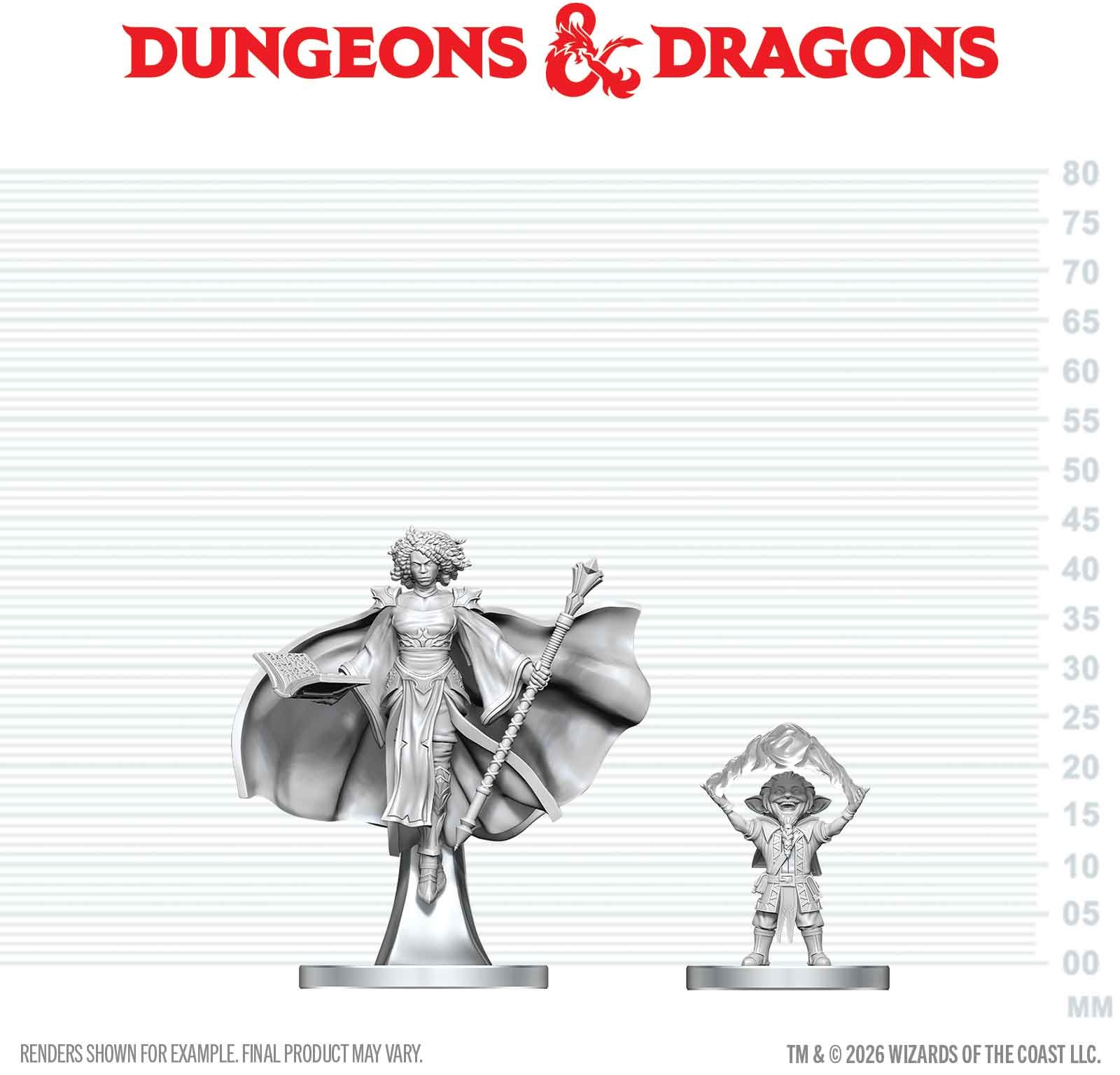 Dungeons & Dragons Nolzur’s Marvelous Miniatures: Gnome Warlock & Aasimar Wizard 