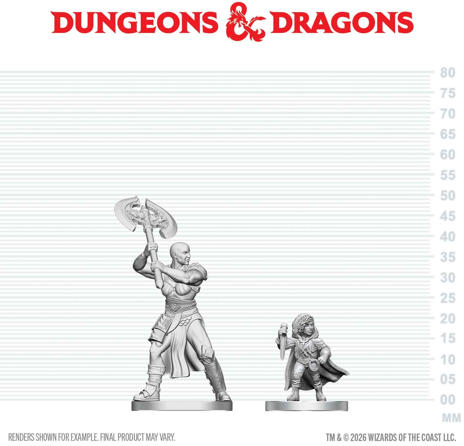 Dungeons & Dragons Nolzur’s Marvelous Miniatures: Goliath Barbarian & Halfling Rogue 