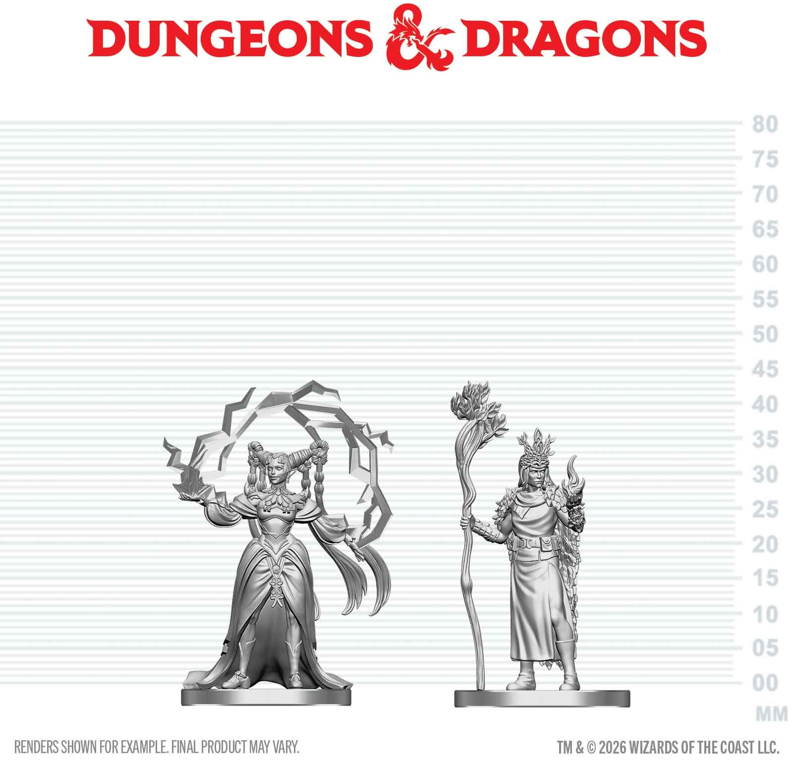 Dungeons & Dragons Nolzur’s Marvelous Miniatures: Human Druid & Elf Sorcerer 