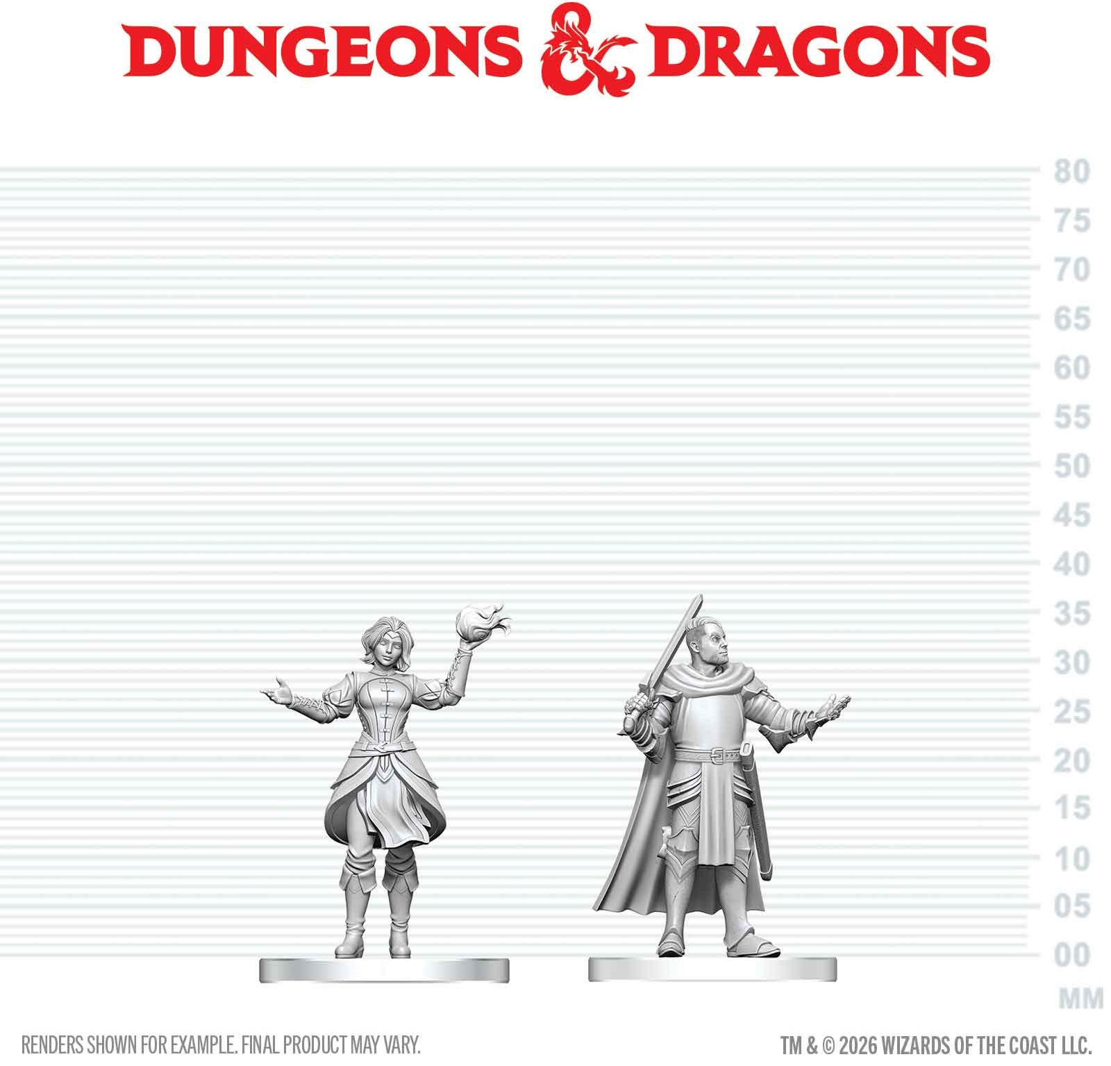 Dungeons & Dragons Nolzur’s Marvelous Miniatures: Knight & Mage Apprentice 