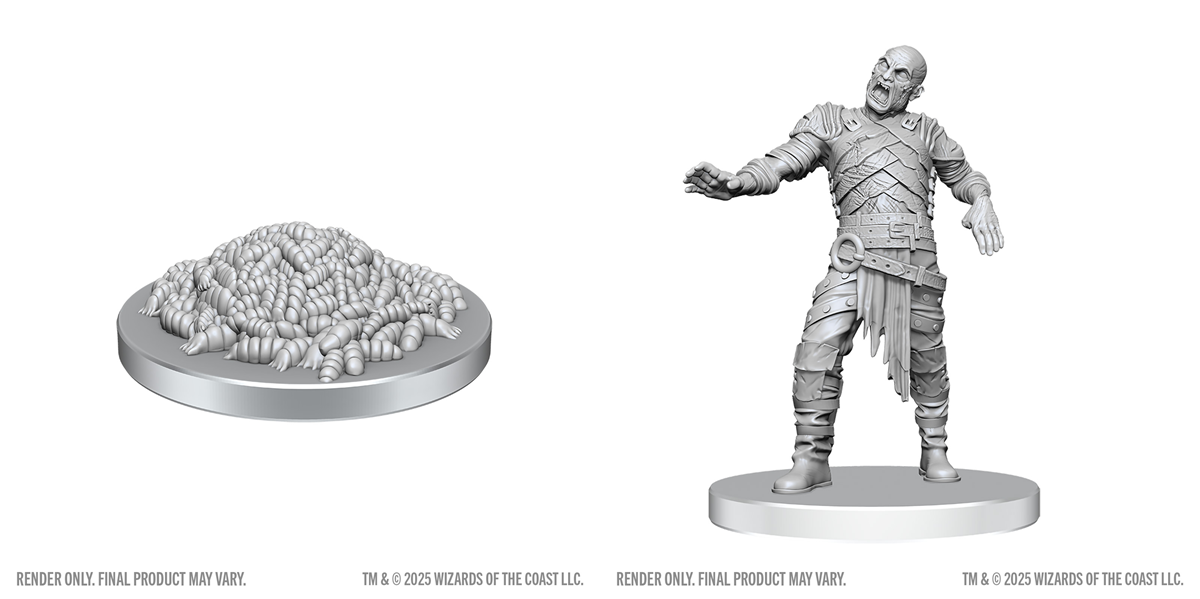 Dungeons & Dragons Nolzur’s Marvelous Miniatures: SWARM OF ROT GRUBS & ROT GRUB VICTIM 