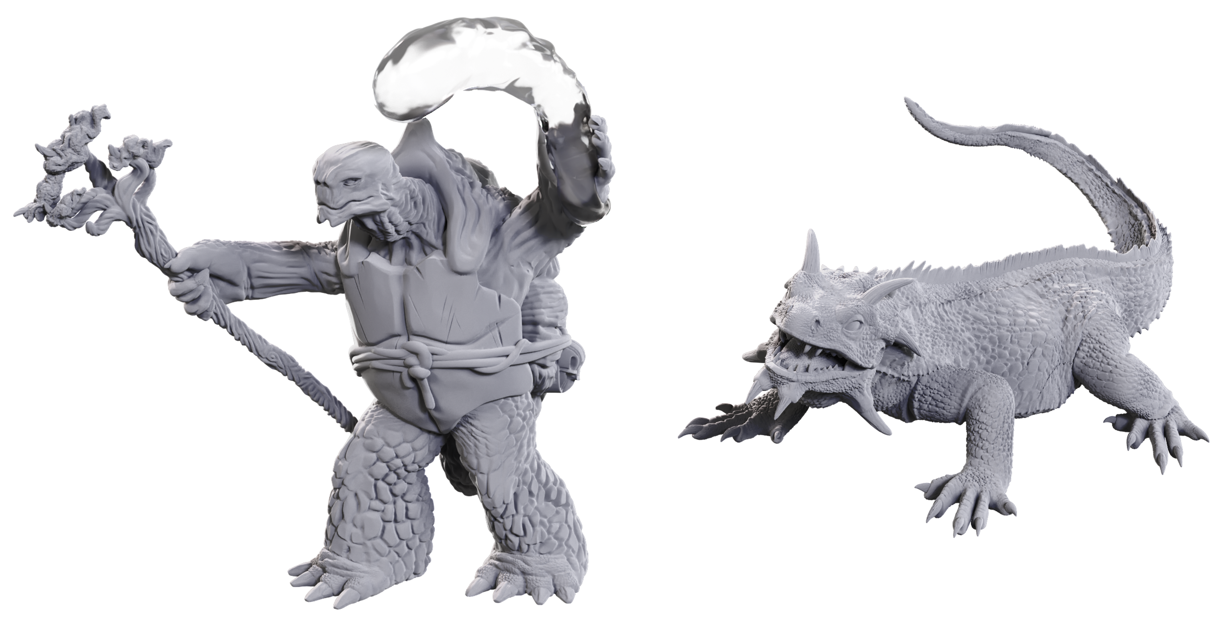 Dungeons & Dragons Nolzur’s Marvelous Miniatures: TORTLE DRUID & WILD SHAPE GIANT LIZARD 