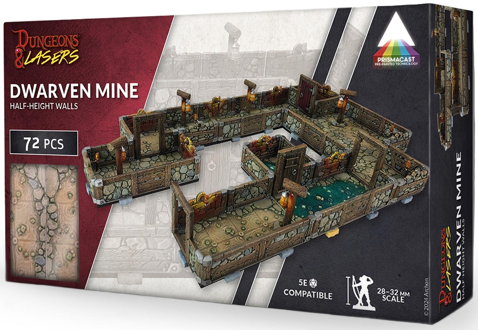 Dungeons & Lasers: Dwarven Mine: Half Height Walls: Prismacast 