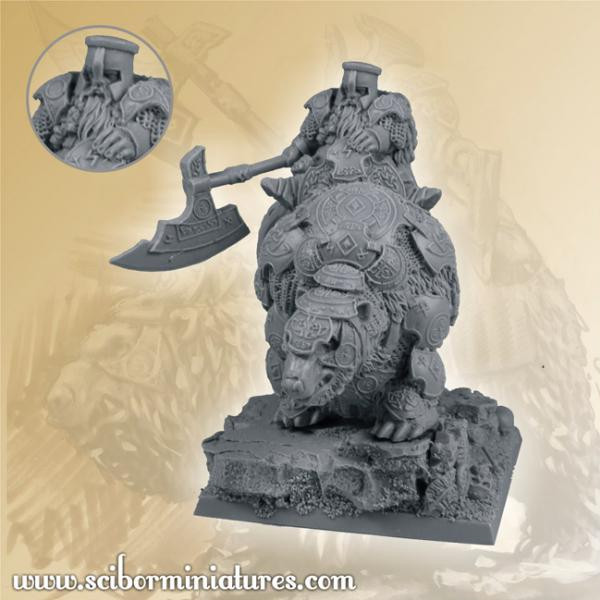 Scibor Monstrous Miniatures: Dwarf Warrior on War Bear #2 