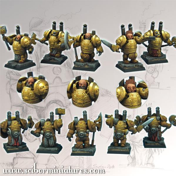 Scibor Monstrous Miniatures: Dwarves Steam Guard Set 