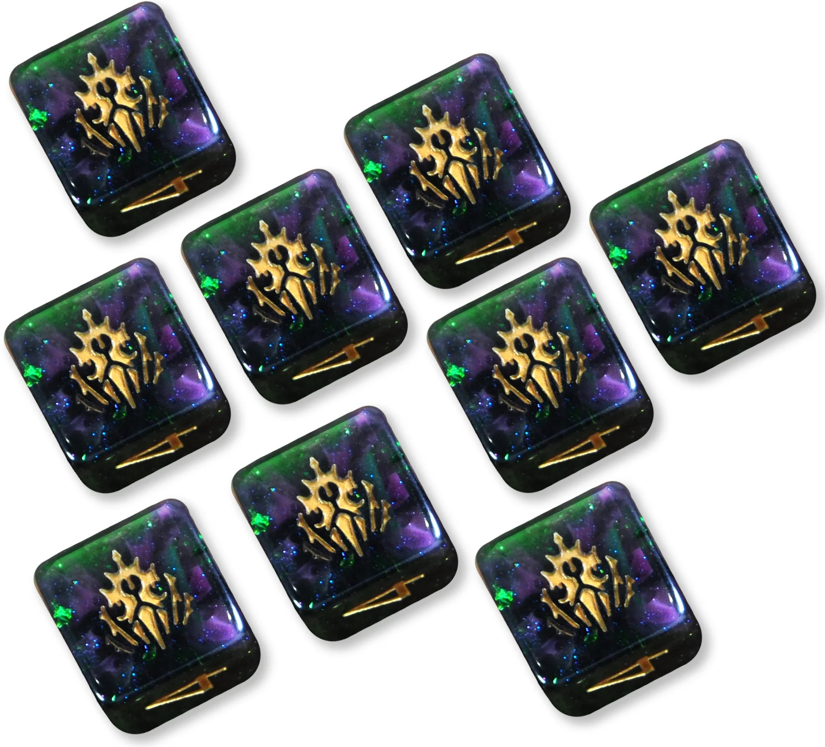 Elder Dice: D6 Set: Crest of Dragon: Glass/Wax 
