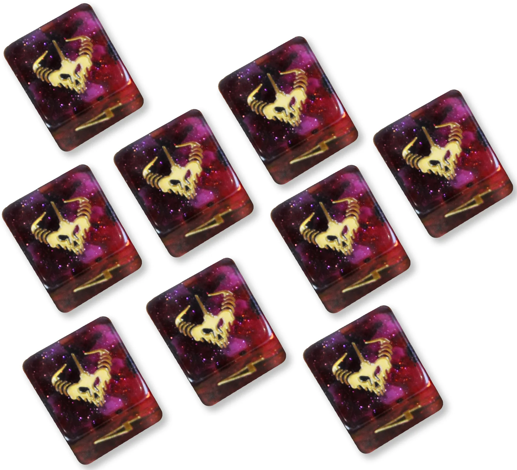 Elder Dice: D6 Set: Crown of the Night: Glass/Wax 