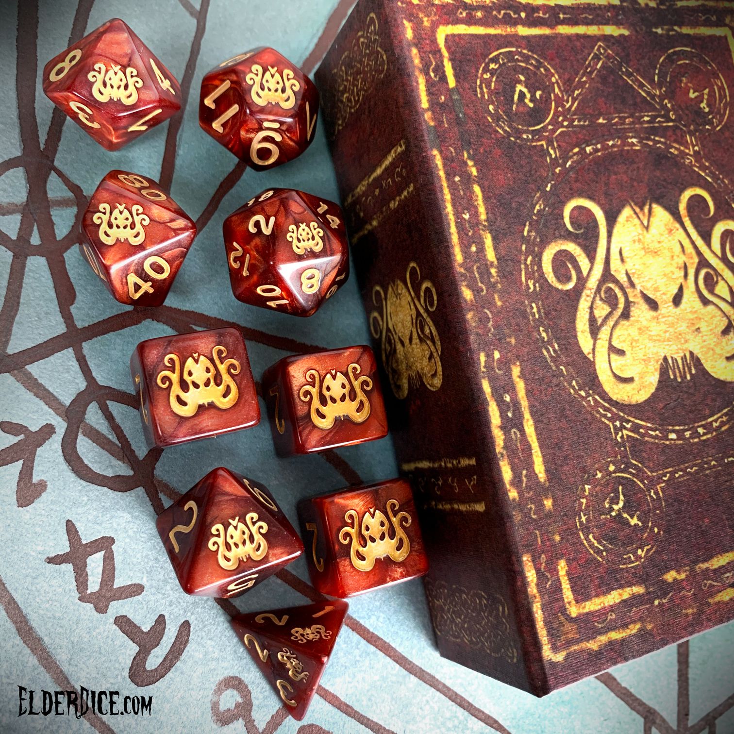 Elder Dice Polyhedral Set: Cthulhu: Red 