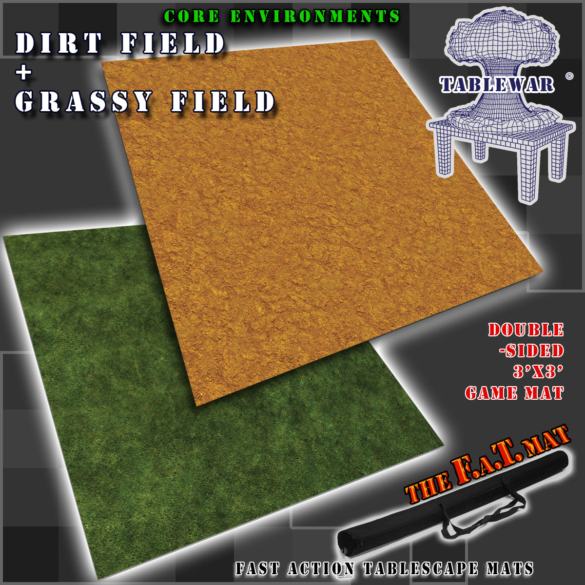 F.A.T. Mats: Core Environments: Dirt Field + Grassy Field (3 X 3)  