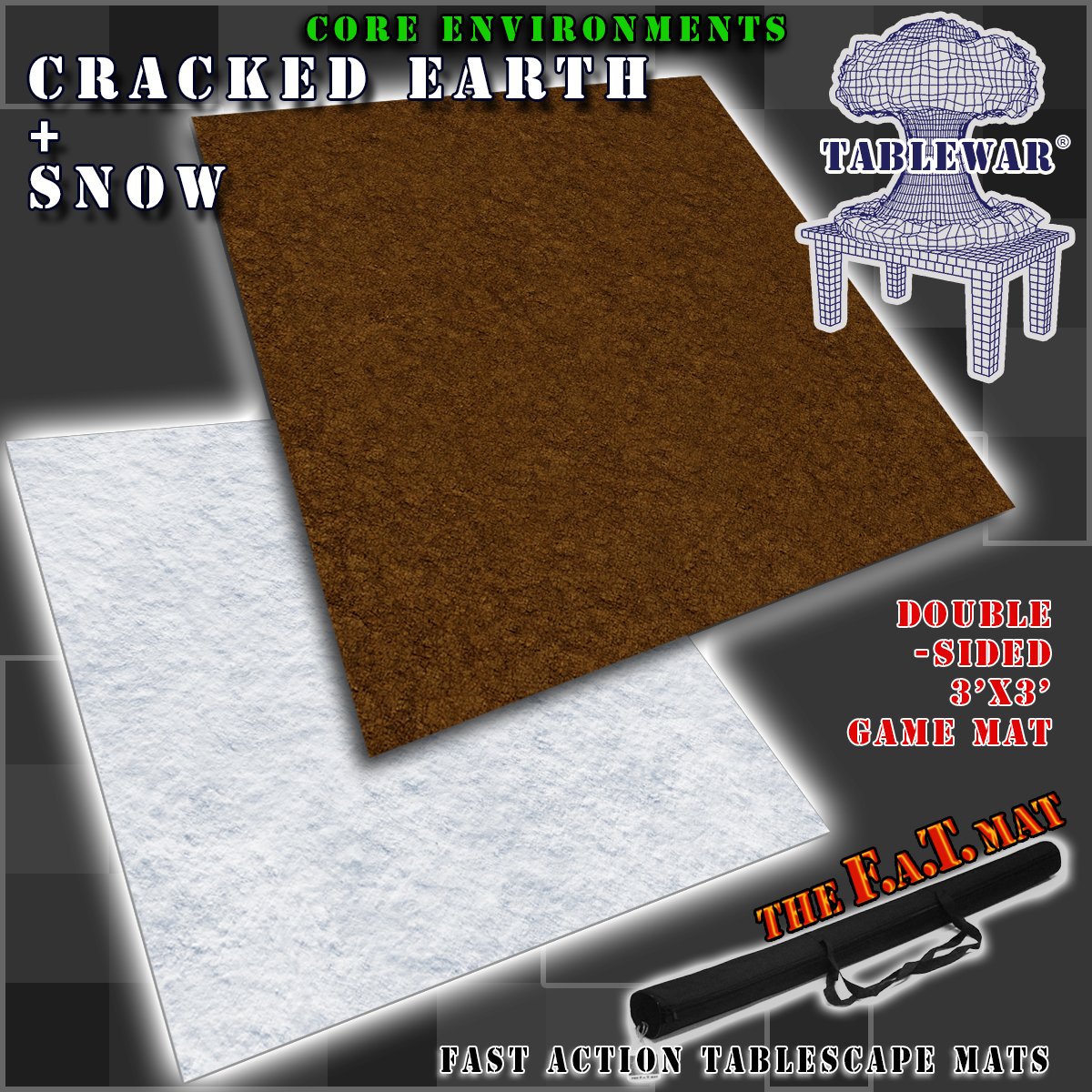 F.A.T. Mats: Core Environments: Cracked Earth + Snow (3 X 3) 
