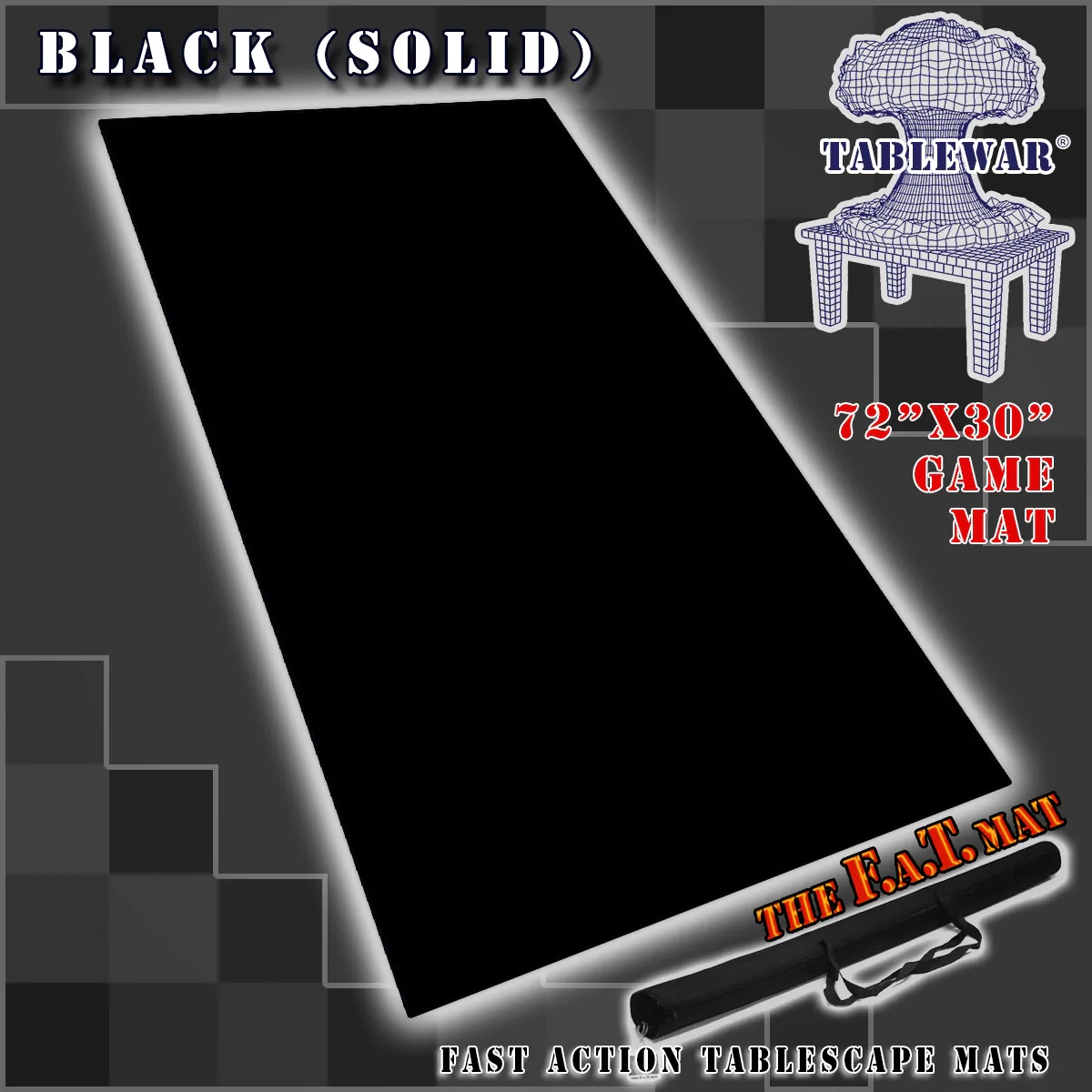 F.A.T. Mats: SOLID BLACK 72"X30" 