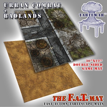 F.A.T. Mats: URBAN COMBAT / BADLANDS 30"X22" 