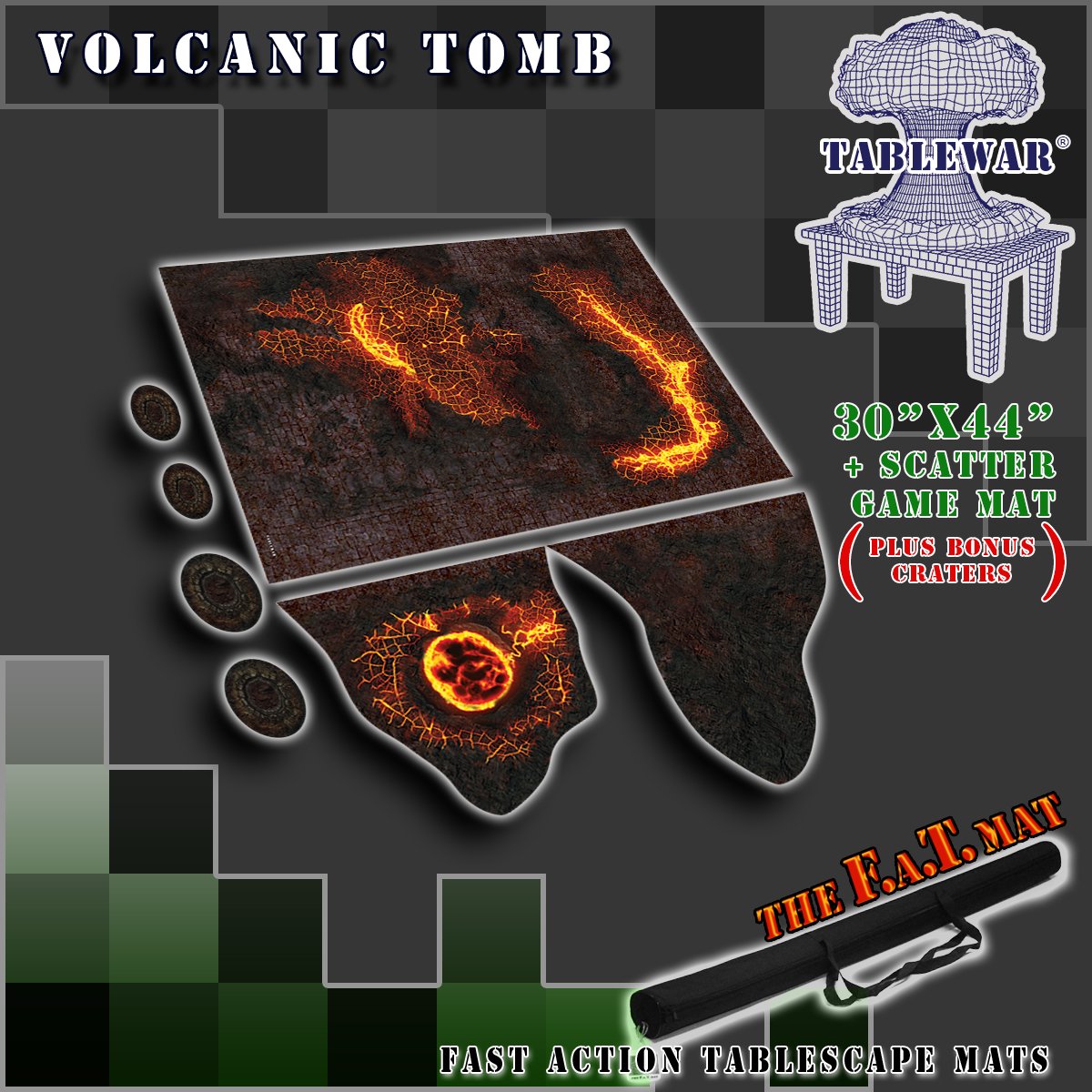 F.A.T. Mats: VOLCANIC TOMB AND SCATTER 30"X44" 