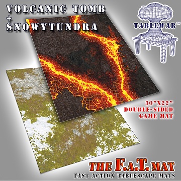 F.A.T. Mats: VOLCANIC TOMB + SNOWY TUNDRA 30"X22" 
