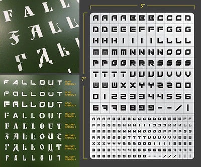Fallout Hobbies Airbrush Stencil: Sci-Fi Lettering 003 
