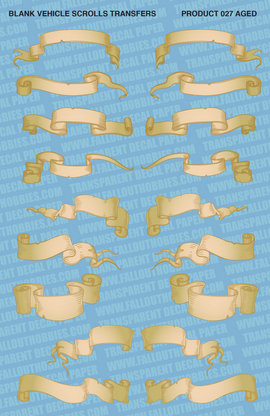Fallout Hobbies Decals: Blank Vehicle Scrolls (Sepia) 
