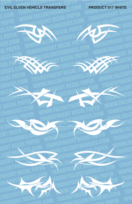 Fallout Hobbies Decals: Evil Elven Vehicles (White) 