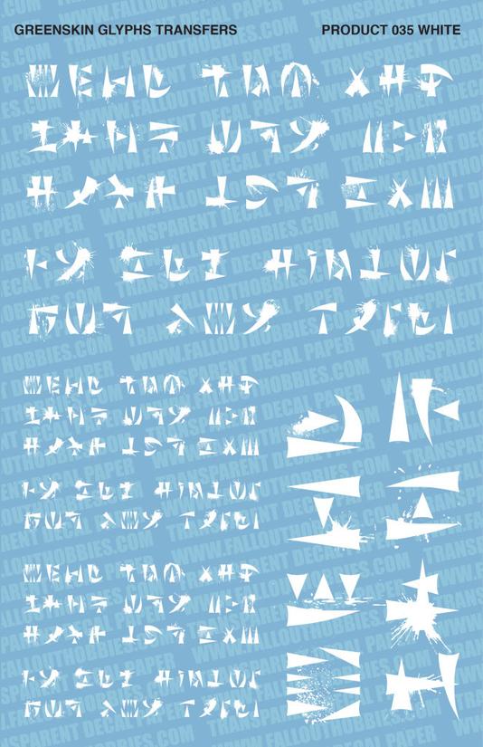 Fallout Hobbies Decals: Greenskin Glyphs (White) 