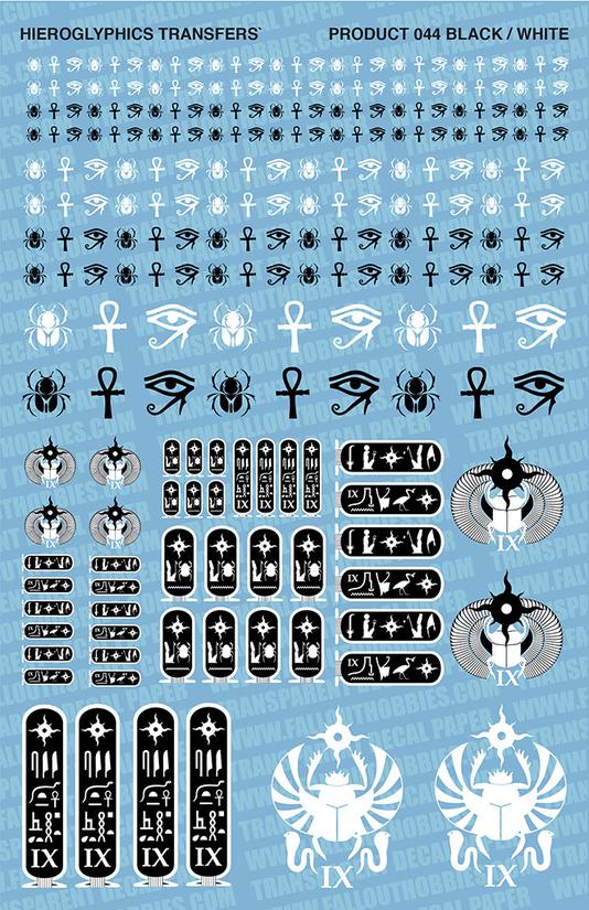 Fallout Hobbies Decals: Hieroglyphics (White/ Black) 
