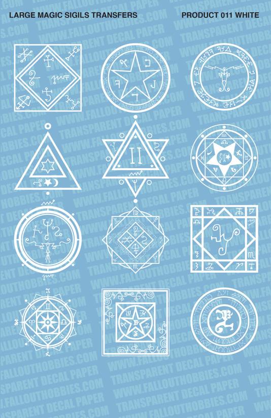 Fallout Hobbies Decals: Large Magic Sigils 1 (White) 