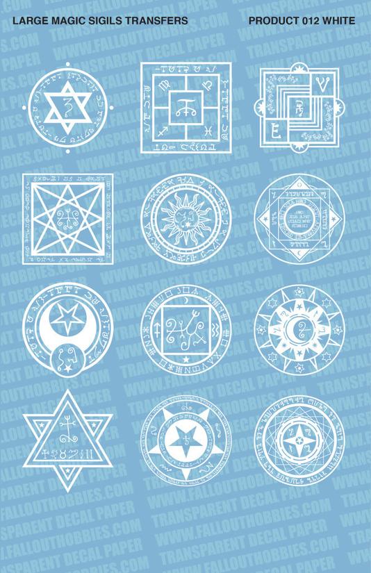 Fallout Hobbies Decals: Large Magic Sigils 2 (White) 