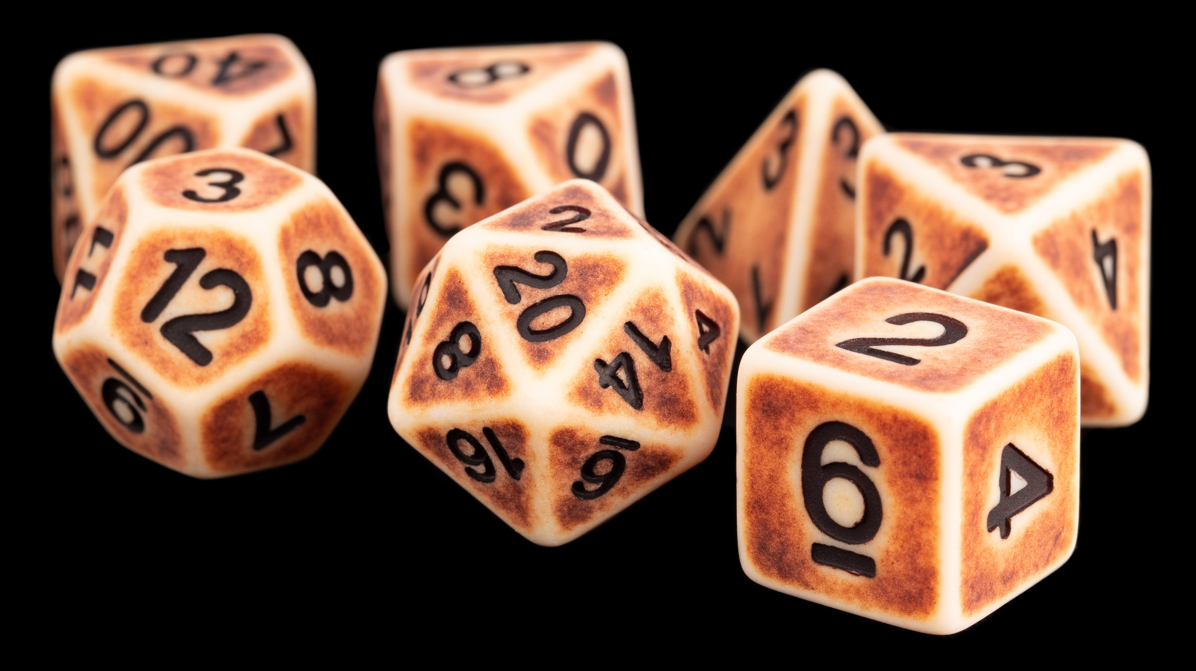 Fanroll: 7 Dice Polyhedral Set: ANCIENT BROWN 16MM 