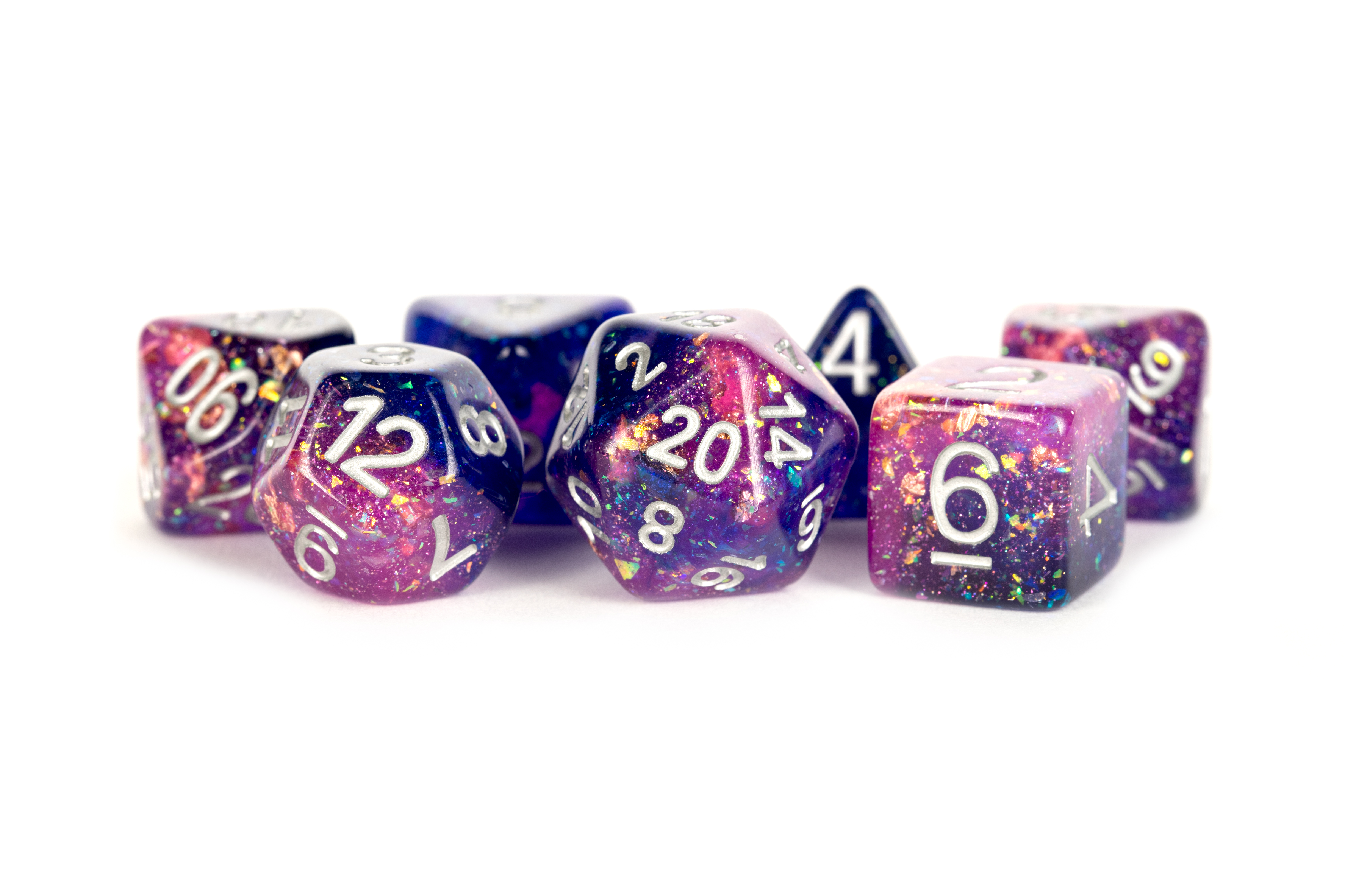 Fanroll: 7 Dice Polyhedral Set: ETERNAL PURPLE/BLUE 16MM 