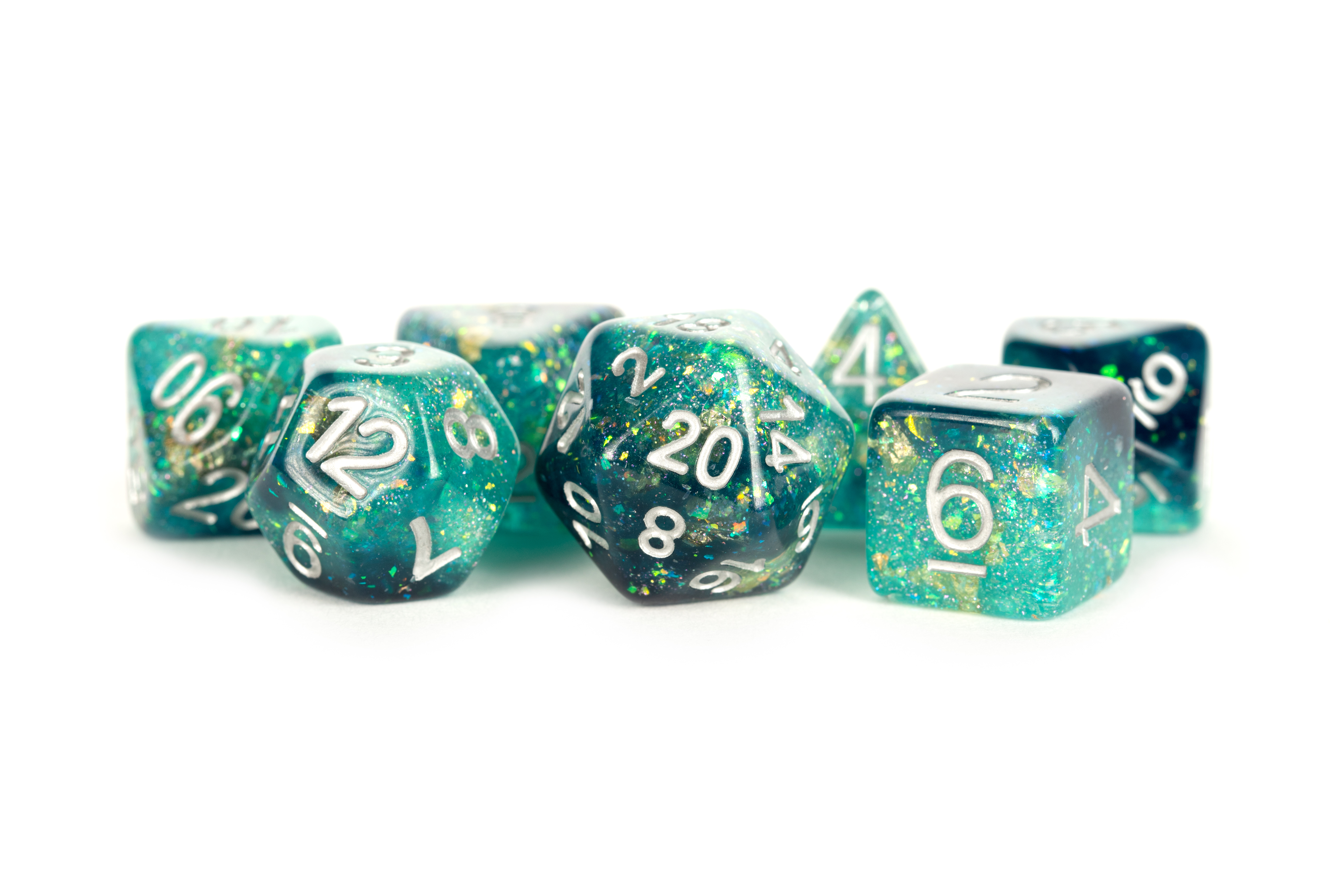 Fanroll: 7 Dice Polyhedral Set: ETERNAL TEAL/BLACK 16MM 
