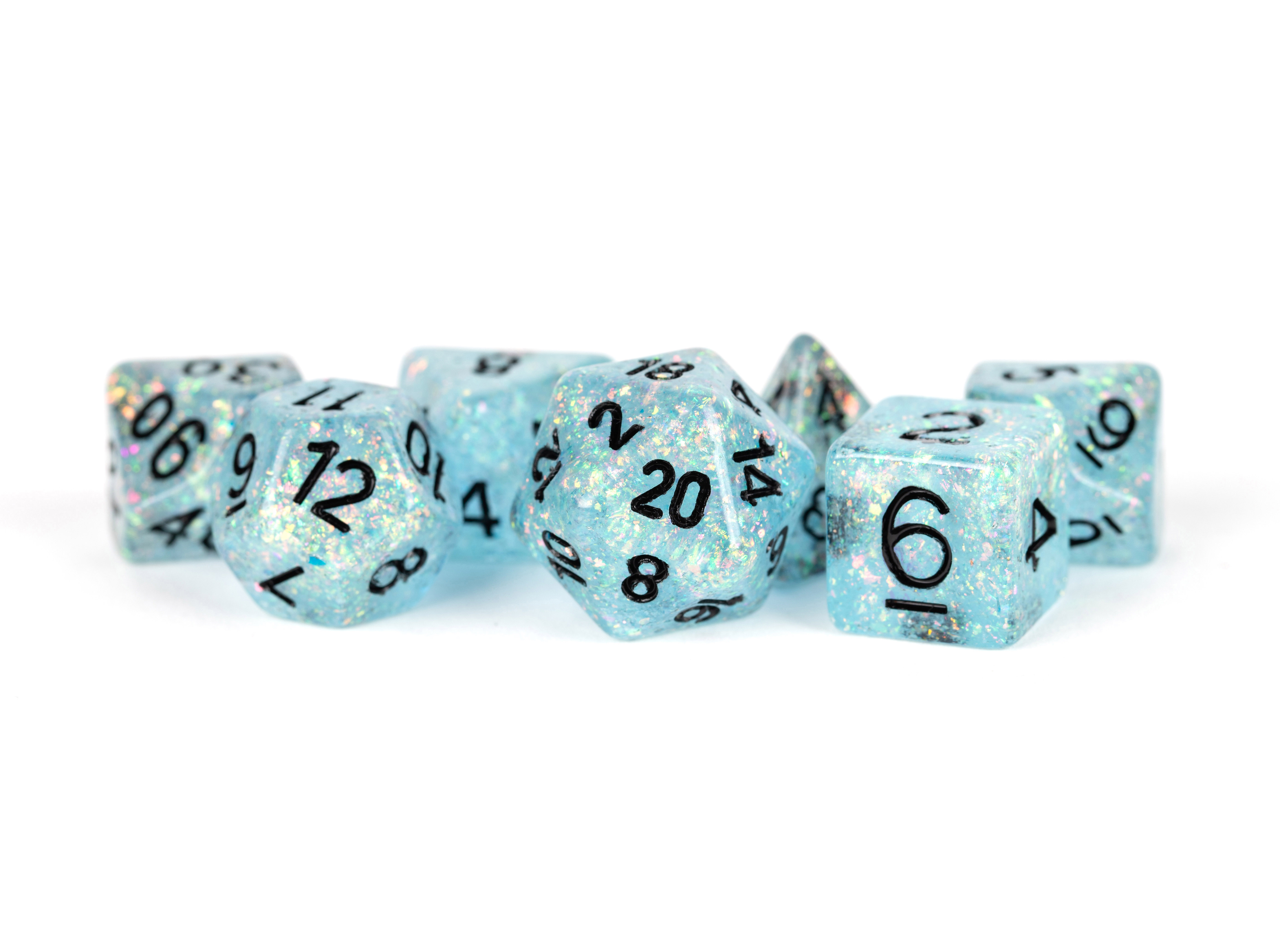 Fanroll: 7 Dice Polyhedral Set: FLASH BLUE 16MM 