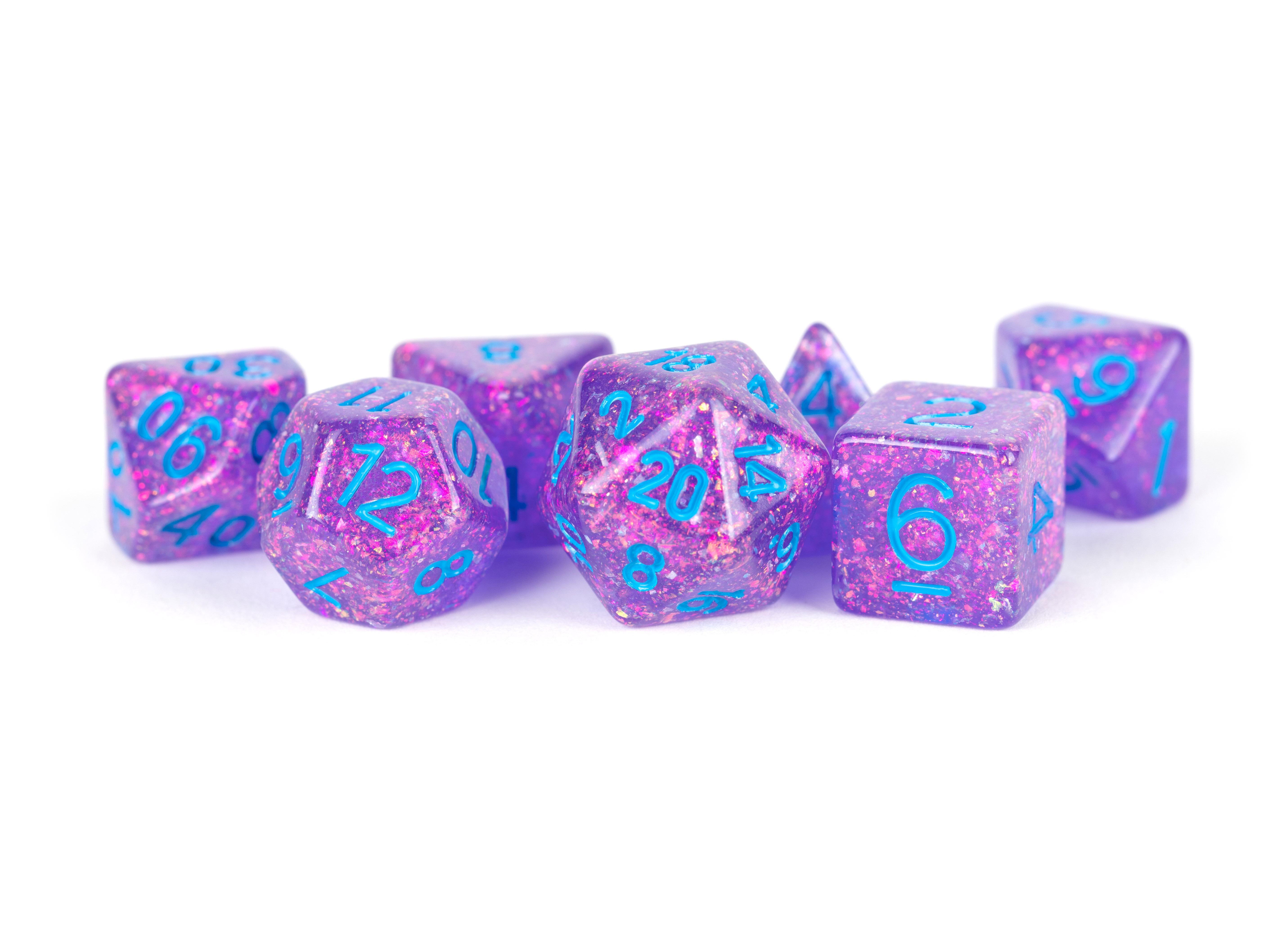 Fanroll: 7 Dice Polyhedral Set: FLASH PURPLE 16MM  