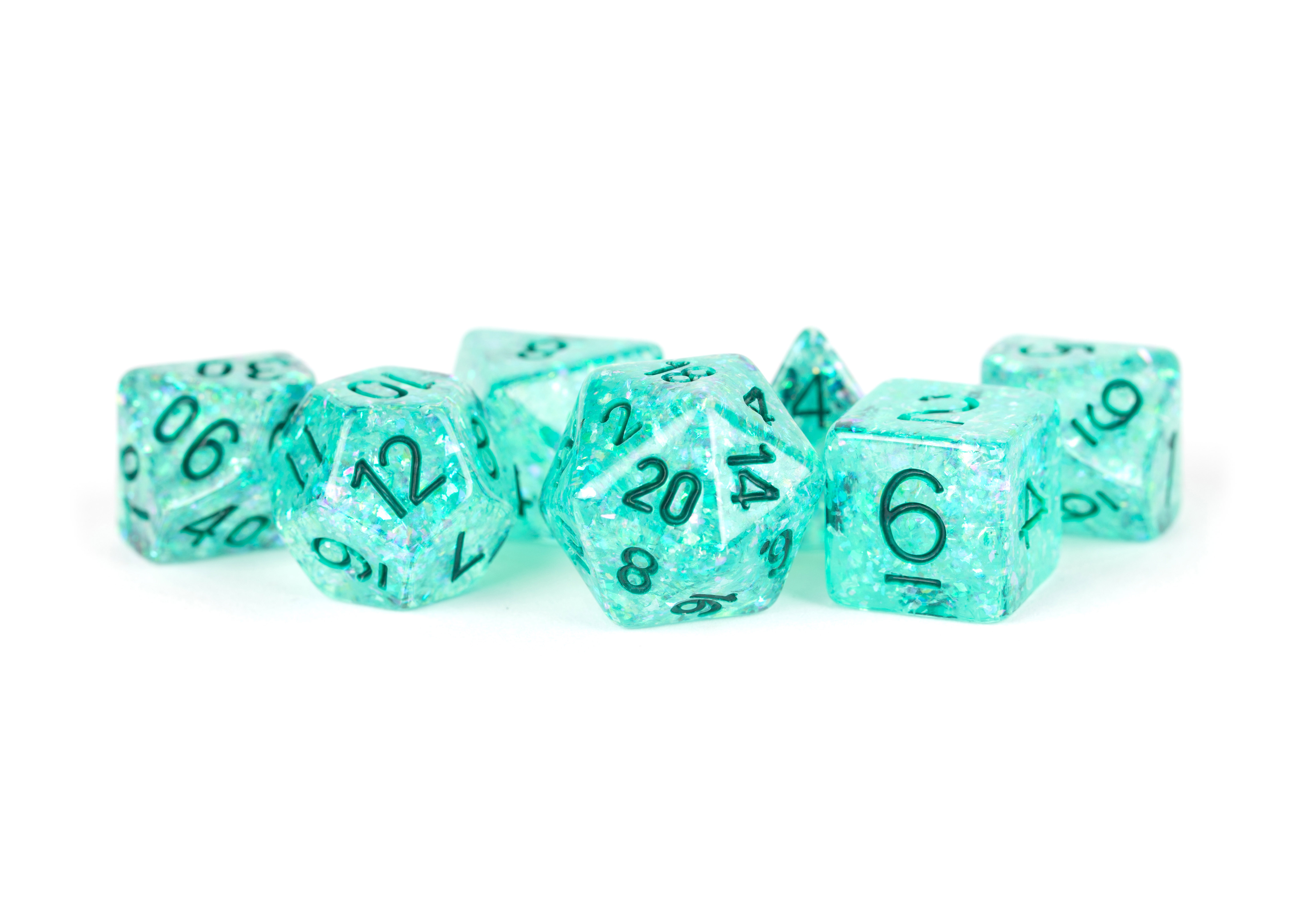 Fanroll: 7 Dice Polyhedral Set: FLASH TEAL 16MM  