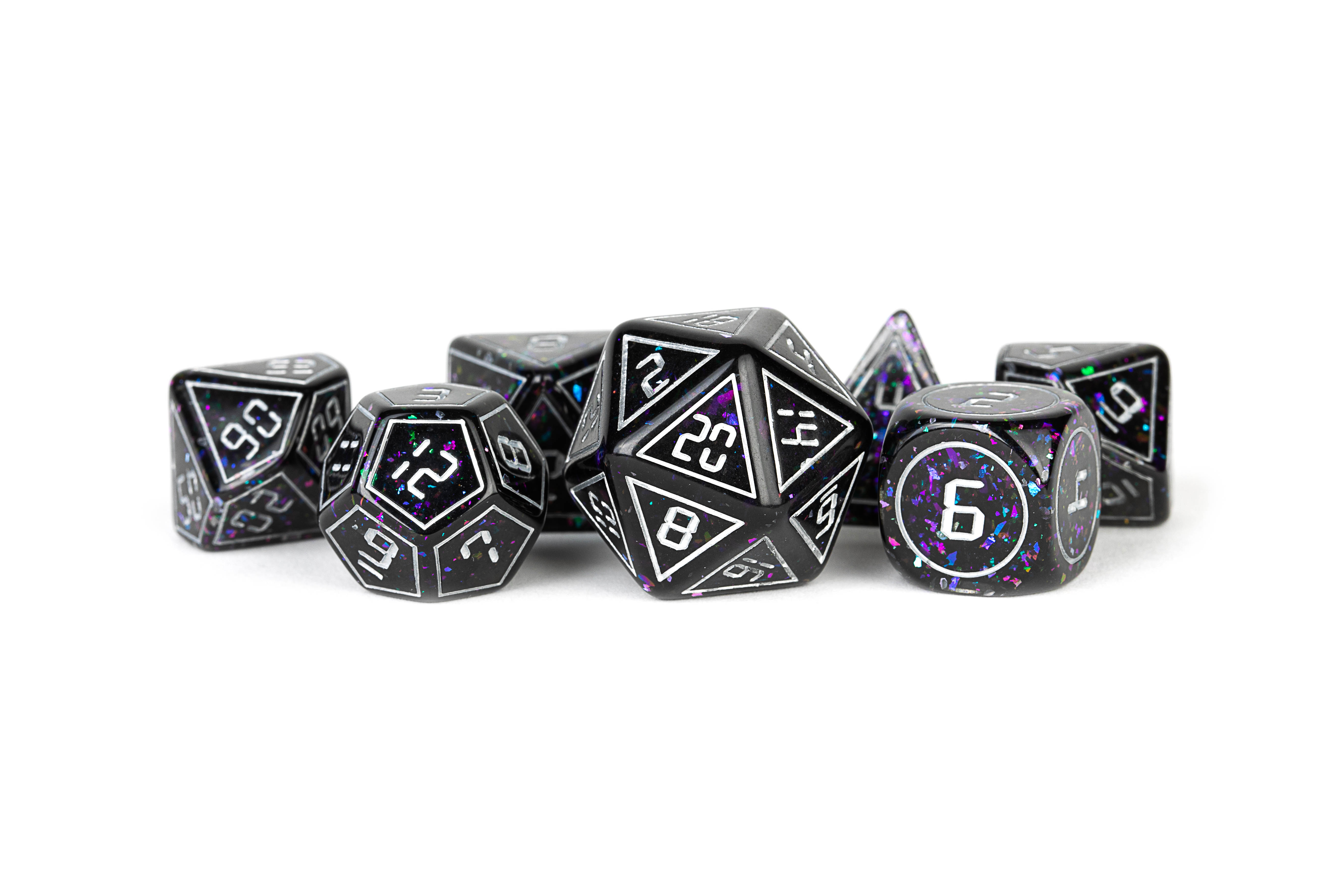 Fanroll: 7 Dice Polyhedral Set: FRAMED VOID INCLUSION 16MM 