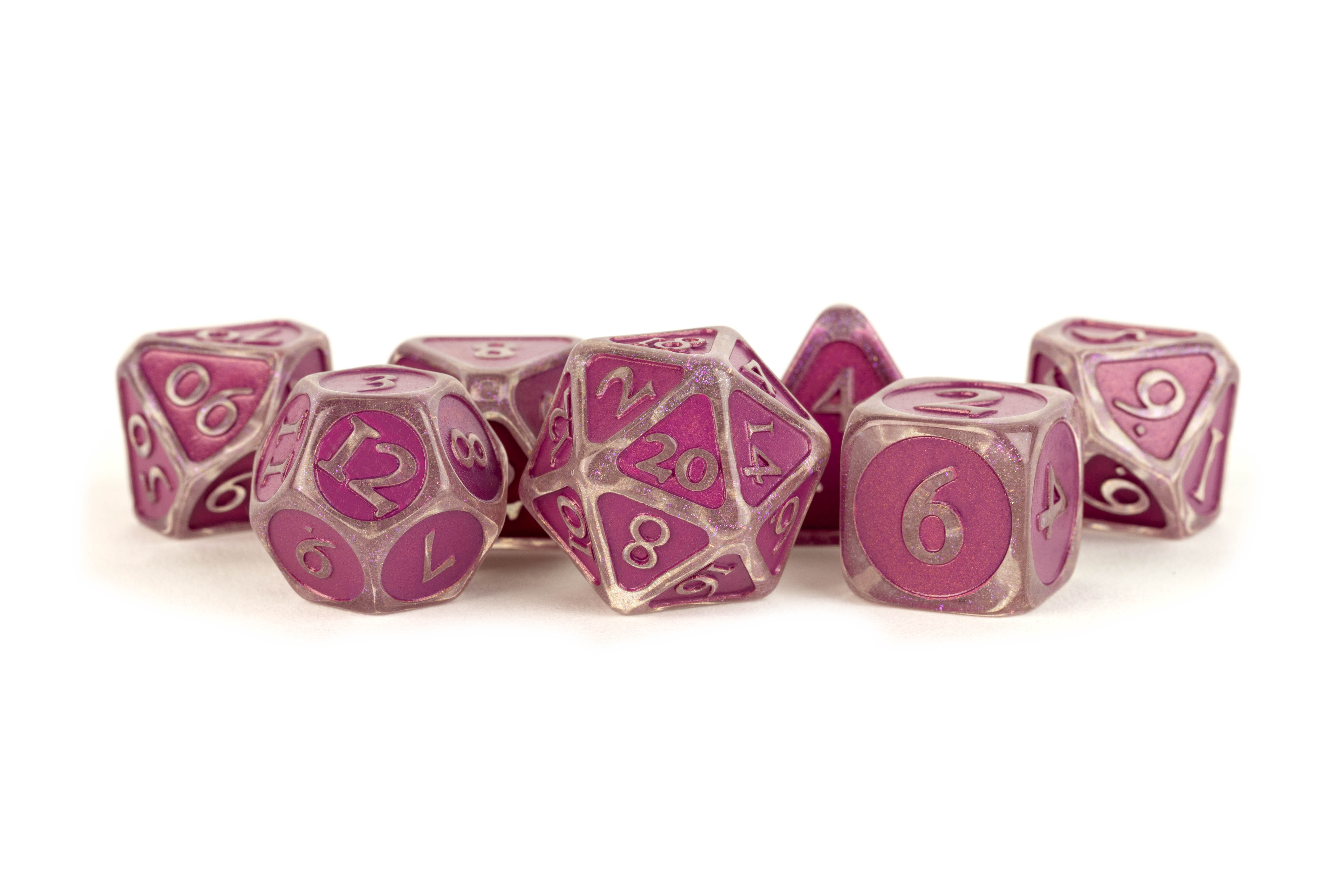 Fanroll: 7 Dice Polyhedral Set: ICE W/ PURPLE 