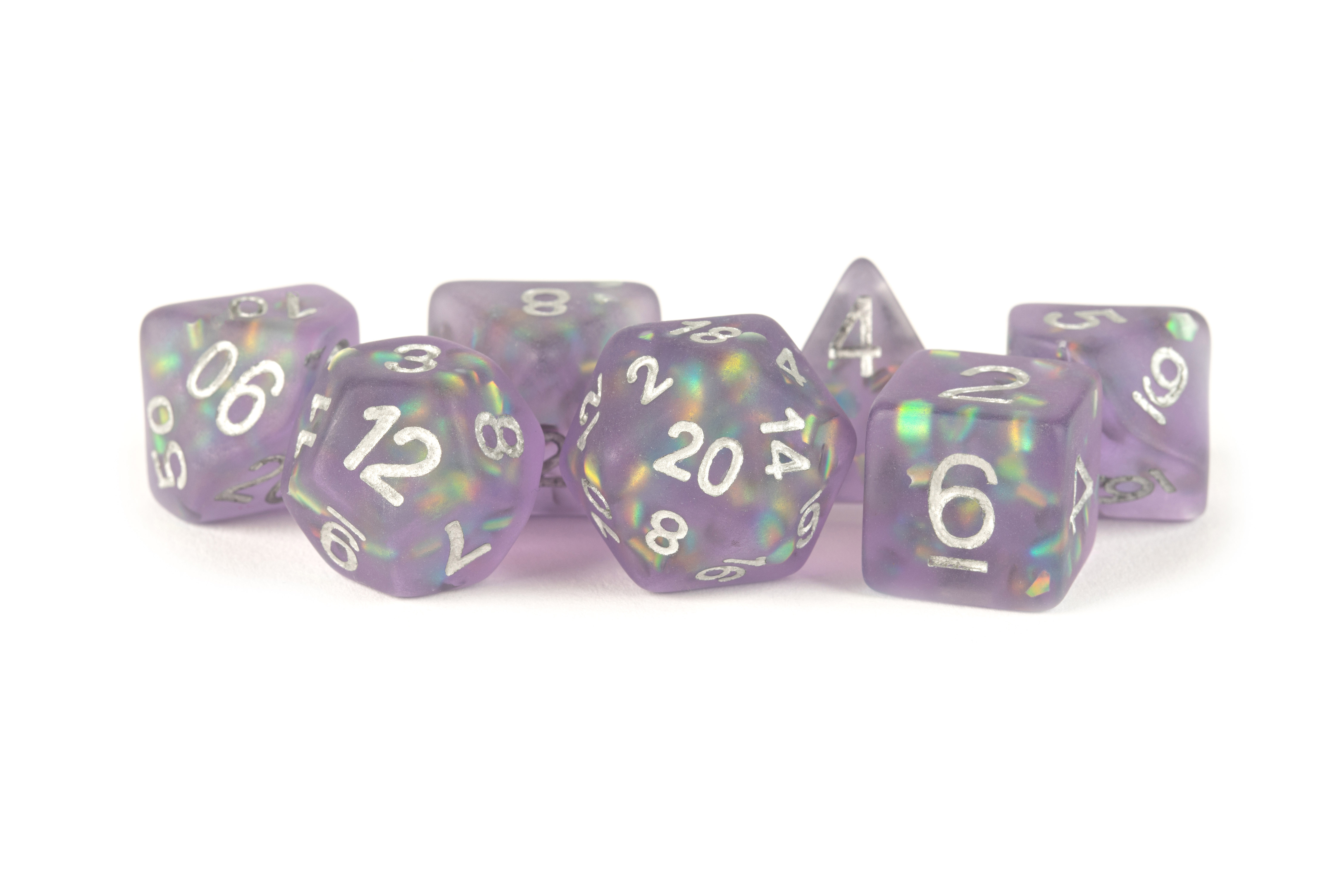 Fanroll: 7 Dice Polyhedral Set: ICY OPAL PURPLE 16MM 