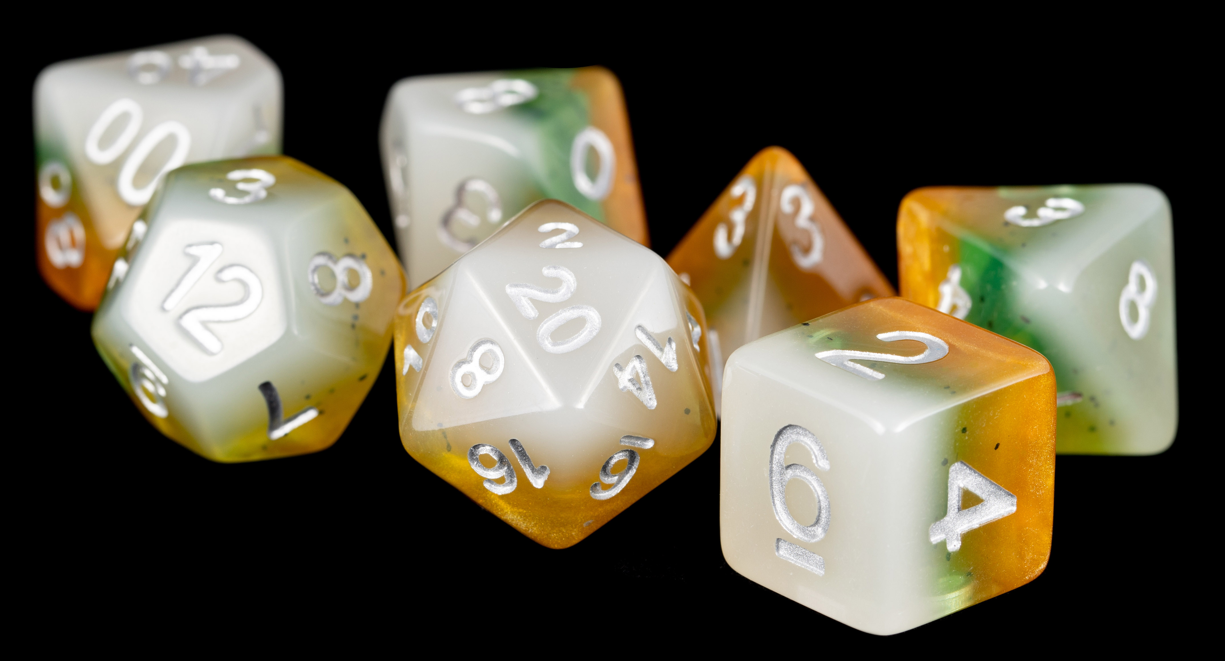 Fanroll: 7 Dice Polyhedral Set: KIWI 16MM 