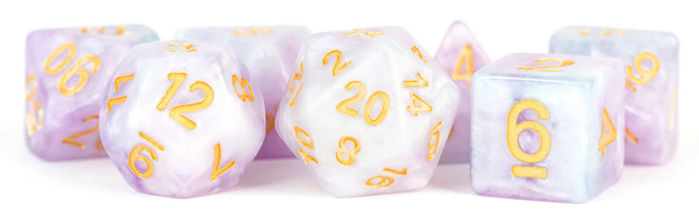 Fanroll: 7 Dice Polyhedral Set: LAVENDER 16MM  