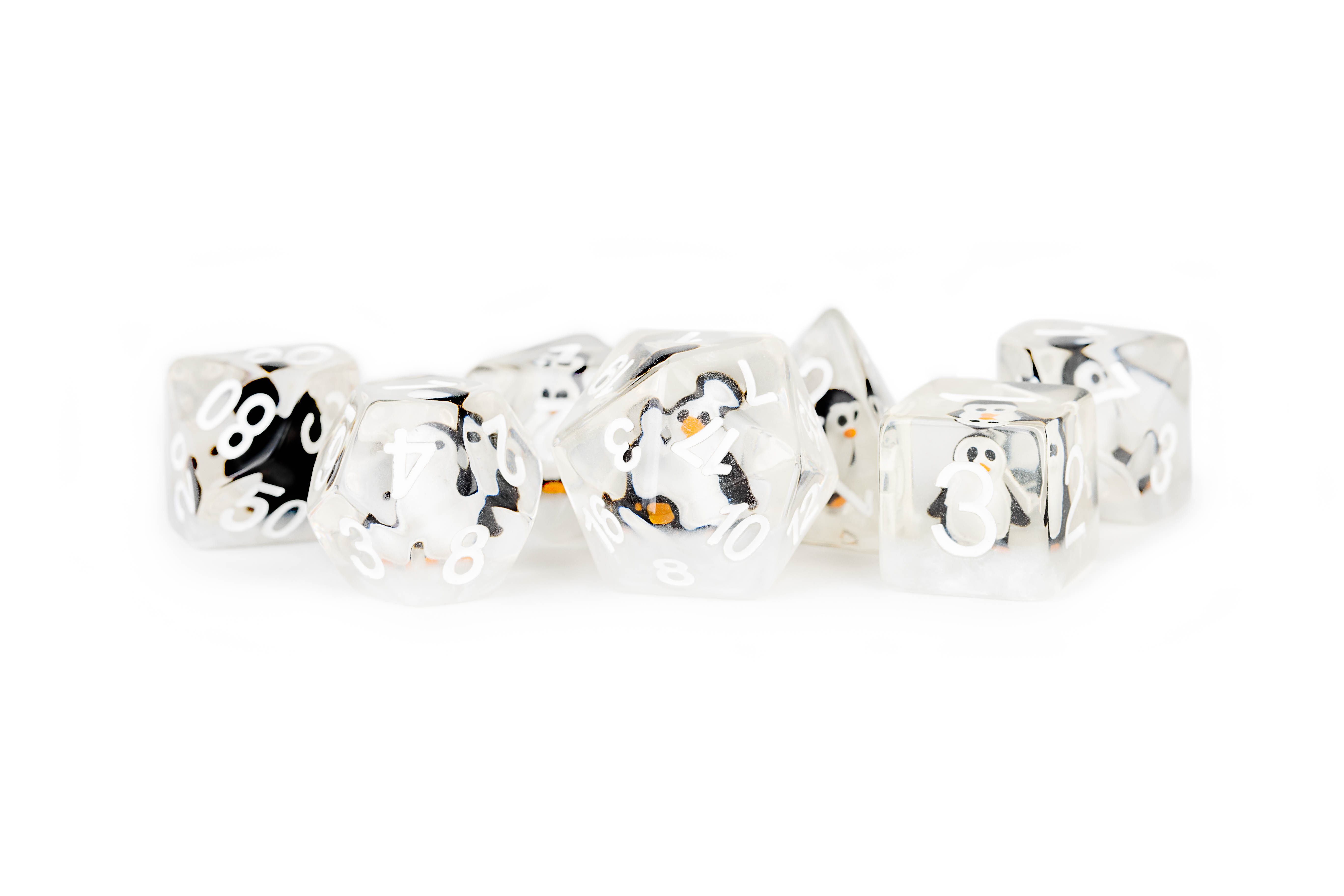 Fanroll: 7 Dice Polyhedral Set: PENGUIN INCLUSION 16MM  
