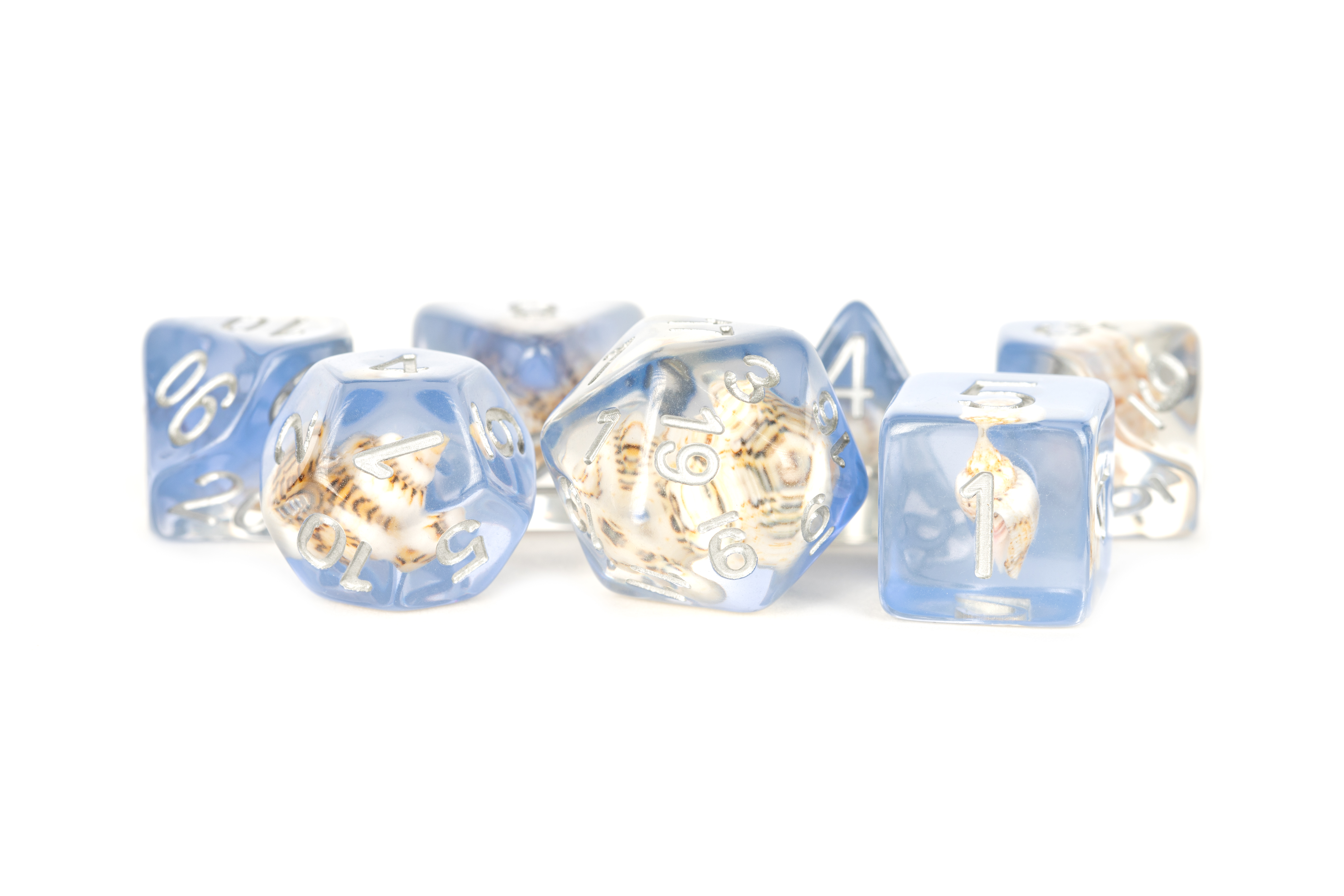 Fanroll: 7 Dice Polyhedral Set: SEA CONCH INCLUSION 16MM  